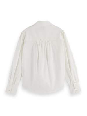 Ruffled shirt in organic cotto 0006 - White