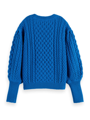 Half-zip chunky knit 0704 - Electric