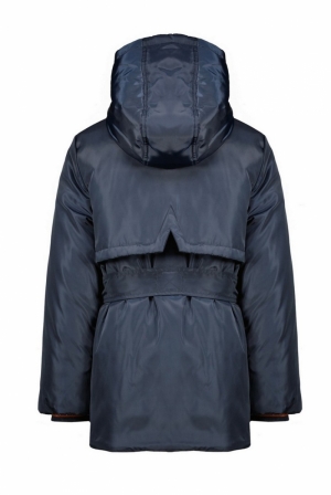 Bow hooded parka style jacket 110 - Navy blaz