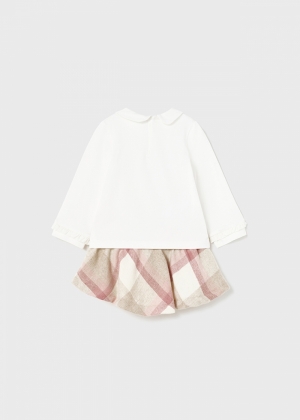 Plaid skirt set 087 - Blush