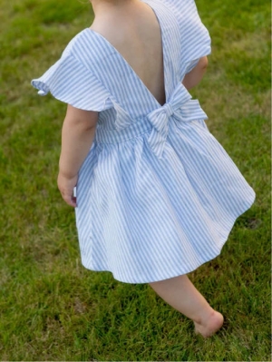 Dress stripes blue white Blue - white