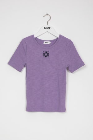 Ribbed SS logo t-shirt Lilac