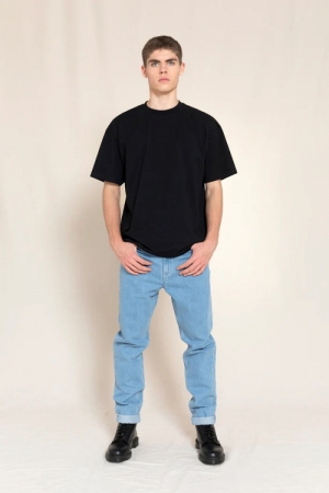 5 pocket tapered fit jeans Bleached blue
