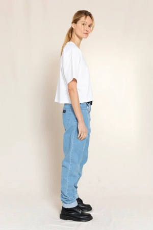5 pocket tapered fit jeans Bleached blue