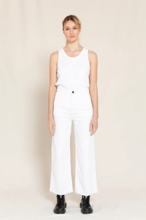 Loose fit cropped jeans White