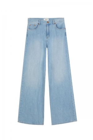 Wide loose fit jeans Bleached blue