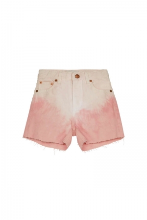 High waist dip dye shorts Milky pink