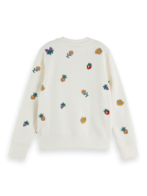 AO embroidered sweatshirt 5443 - Vanilla 