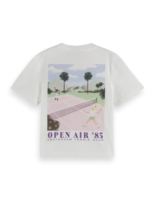 Relaxed-fit tennis artwork tee 0006 - White