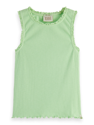 Fitted rib tank top 0207 - Lime