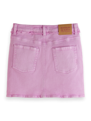 5 pocket denim mini skirt 0706 - Lilac