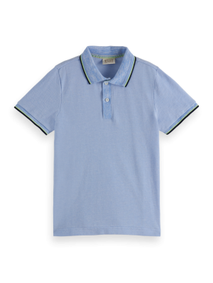 SS polo w/ tipping 0886 - Blue mel