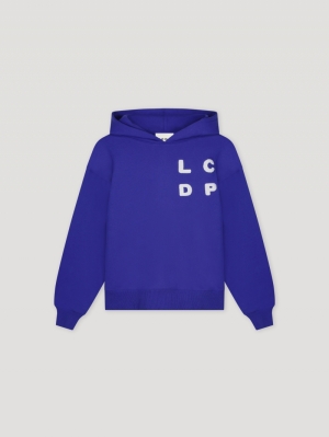 Towelling logo hoodie 201 - Blue purp