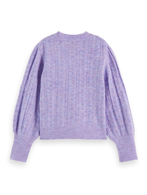 Knitted structured pullover 5984 - Lavender