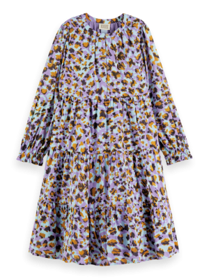 AOP leopard panel dress 6614 - Floral l