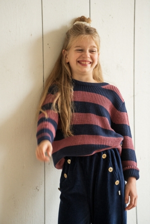 Knitted sweater Mauve & blu