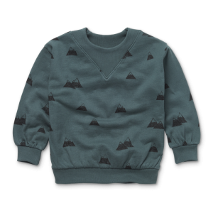 Sweater Mountain print Smoke pine