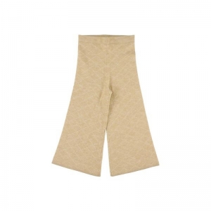 Knitted trousers w/pattern Camel