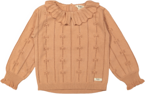 Knitted jacquard sweater Peach