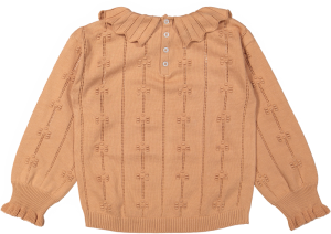 Knitted jacquard sweater Peach