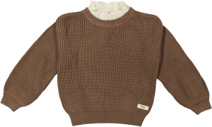 Knitted sweater w/white turtle Brown
