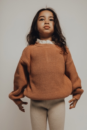 Knitted sweater w/white turtle Peach