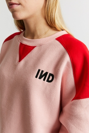Sweater embroidered logo Sorbet pink