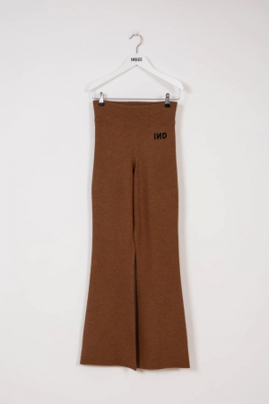 Knit flared trousers Camel