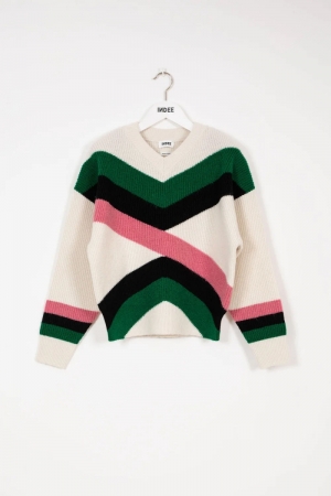 Graphic knitted sweater Off white